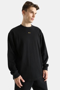 BLKVIS, BLKVIS Langarmshirt mit Waffelstruktur - Black M Herren