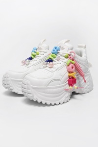 Buffalo, Buffalo Vegan Turbo Fun Plateau Sneaker - White + Multicolor EU37 Damen