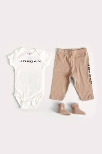 Jordan, Jordan Baby-Set | White + Beige | Baby | 0-6m, Jordan Baby-Set - White + Beige 0-6m