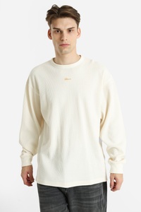 BLKVIS, BLKVIS Langarmshirt mit Waffelstruktur - Antique White L Herren