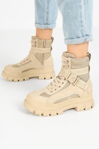Buffalo, Buffalo Schnürboots »ASPHA COM1 LACEUP MID«, mit Memory Foam Ausstattung, Buffalo Aspha Com1 Plateau Winterstiefelette - Beige EU39 Damen