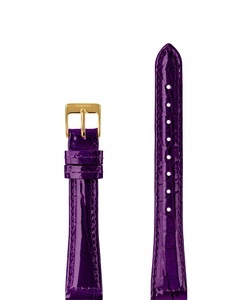 Jowissa, Jowissa Leder Uhrband Glanz Kroko E3.1472.M Violett / Gold, Leder Uhrband Glanz E3.1472.M