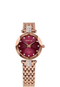 Jowissa, Jowissa Facet Strass Schweizer Damenuhr J5.714.S Rose / Red / Bordeaux, Facet Strass Schweizer Damenuhr J5.714.S