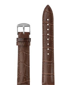 Jowissa, Jowissa Mattes Alligator Leder Uhrband E3.1464.L Braun / Silber, Mattes Leder Uhrband E3.1464.L
