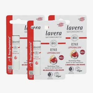Lavera, Lavera Lippenbalsam Protect & Repair, Granatapfel-Paranuss 3 x 4,5 g, 