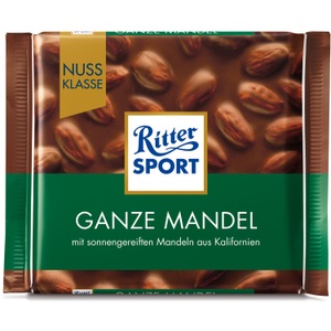 undefined, Ritter Sport Ganze Mandel 100g Vollmilch-Schokolade mit ganzen Mandeln, Ritter Sport Ganze Mandel 100g