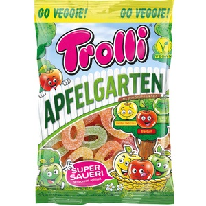 undefined, Trolli Apfelgarten super sauer 175g Fruchtgummi, Trolli Gummibonbons Big Apple 175 g
