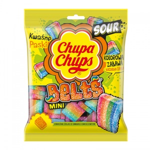 Chupa Chups, Chupa Chups Sour Mini Belts, 90g, Chupa Chups Belts Mini Sour 90g