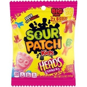undefined, Sour Patch Kids Heads 141g Saures Fruchtgummi, Sour Patch Kids Heads 141g