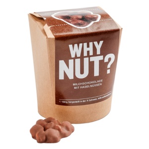 Aeschbach Chocolatier, Why Nut? Milchschokolade mit Haselnüssen - 150g, Why Nut? Milchschokolade mit Haselnüssen - 150g