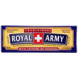 Royal Army, Royal Army Milchschokolade mit Guarana 50g, Zartbitterschokolade mit Guarana - 50g
