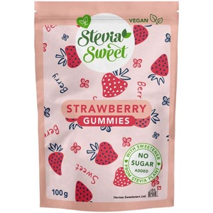 Stevia Sweet, Stevia Sweet Vegane Gummibärchen-Erdbeeren 100g, Stevia Sweet Vegane Gummibärchen-Erdbeeren 100g