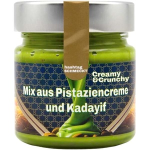 hashtag Schmeckt, Pistaziencreme mit geröstetem Kadayif und 30% Pistazienanteil 220g, Pistaziencreme mit geröstetem Kadayif und 30% Pistazienanteil 220g