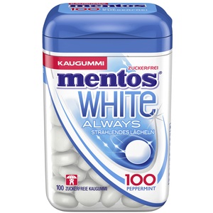 Mentos, mentos Always White Kaugummi Peppermint zuckerfrei 100er