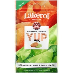 Läkerol, Läkerol YUP Strawberry Lime & Sour Peach 30g, Läkerol YUP Strawberry Lime & Sour Peach 30g
