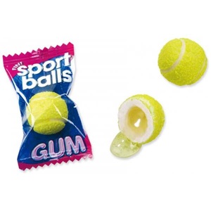 undefined, Fini Tennis Balls Bubble Gum in Tennisball-Form mit flüssiger Füllung mit Zitronen-Limetten-Geschmack, Fini Tennis Balls Bubble Gum 1 Stück