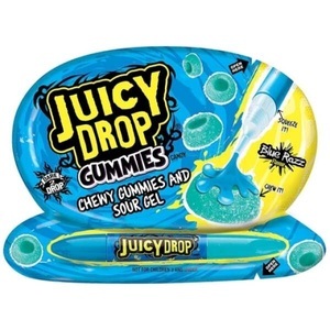 Bazooka, Topps Juicy Drop Pop Gummies Himbeere 57g, Juicy Drop Gummies Erdbeere 57g