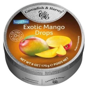 Cavendish & Harvey, Exotic Mango Drops zuckerfrei - 175g, Cavendish & Harvey Sugar Free Exotic Mango 175g