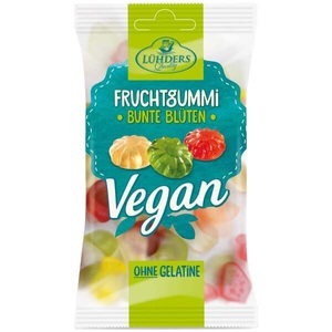 Lühders, Lühders Vegan Fruchtgummi Bunte Blüten 80g, Lühders Vegan Fruchtgummi Bunte Blüten 80g