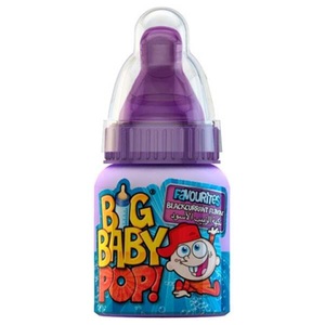 Bazooka, Bazooka Big Baby Pop Blackcurrant 32g, Big Baby Pop! Schleckpulver und Hartkaramelle Babyflasche