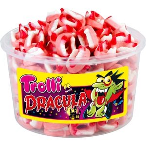 Trolli, Trolli Dracula 150stk, Trolli Dracula 150 Mini-Gebissei Form von Dracula-Zähnen