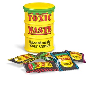 Toxic Waste, Toxic Waste Sour Candy diverse, 42g, Toxic Waste Sour Candy Yellow