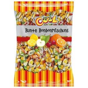 Cool, Cool Bunte Hart-Bonbonmischung Beutel 2kg, Cool Bunte Hart-Bonbonmischung Beutel 2kg