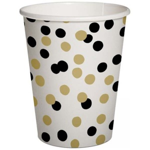 undefined, Pappbecher gold/schwarz Konfetti 10 Stück, Pappbecher gold/schwarz Konfetti 10 Stück
