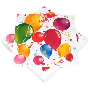 undefined, Servietten Geburtstagsballone 20 Stück, Set 20 Servietten SWAN Papier rot