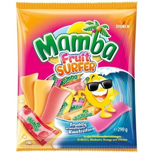 Mamba, Storck, Mamba Fruit Surfer 290g, Mamba Fruit Surfer 290g Kaubonbons mit Fruchtgeschmack