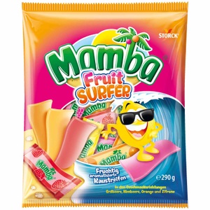 Mamba, Storck, Mamba Fruit Surfer 290g, Mamba Fruit Surfer 290g Kaubonbons mit Fruchtgeschmack