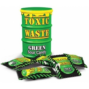 Toxic Waste, Toxic Waste Sour Candy diverse, 42g, Toxic Waste Sour Candy Green