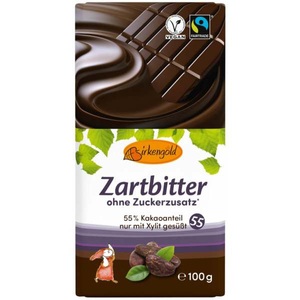 Birkengold, Birkengold Zartbitter Schokolade Zuckerfrei 100g, Birkengold Zartbitter Schokolade Zuckerfrei 100g