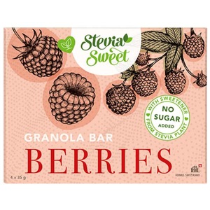 Stevia Sweet, Stevia Sweet Müsliriegel Granola Bar Berries 4 x 35g, Stevia Sweet Müsliriegel Granola Bar Berries 4 x 35g