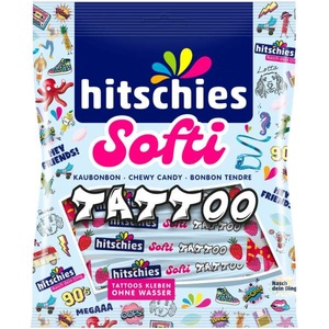 hitschies, Hitschies Softi Tattoo 75g, hitschies Softi Tattoo 75g Kaubonbon mit Fruchtgeschmack