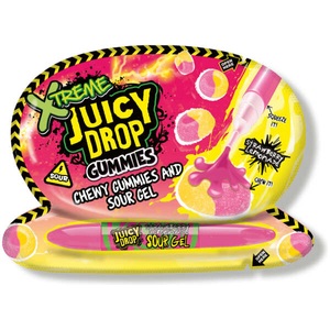 Bazooka, Juicy Drop Gummies Xtreme Strawberry Lemonade 57g, Juicy Drop Gummies Xtreme Cherry Berry 57g