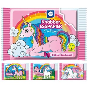 undefined, Knabber Esspapier Edition Einhorn Erdbeer, Zucker Knabber Esspapier Einhorn 25g 1 Stück