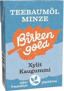 Birkengold, Xylit Kaugummi Teebaumöl-Minze Natur-Kaumasse 28g