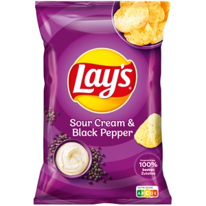 Lay's, Lay's Sour Cream & Black Pepper 150g, Lay's Sour Cream & Black Pepper 150g