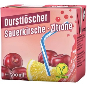 Durstlöscher, Durstlöscher Sauerkirsche-Zitrone 500ml, Durstlöscher Sauerkirsche-Zitrone 500ml