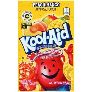 Kool-Aid, Kool Aid Unsweetened Peach Mango, 4g, Kool-Aid Bag Peach-Mango 4g
