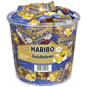 undefined, Haribo Goldbären Gute Nacht Minis 100x10g Minibeutel mit Fruchtgummi, Haribo Gute Nacht Goldbären, 100 Beutel