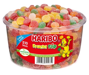 HARIBO, Haribo Frucht Flip Gezuckerte Fruchtgummis 510er, Haribo Frucht Flip 510 Stück