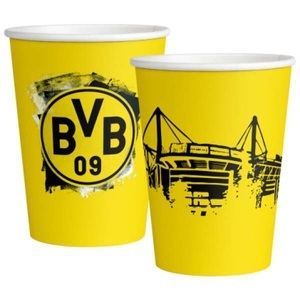 undefined, Pappbecher BVB Borussia Dortmund 250ml 8 Stück, Pappbecher BVB Borussia Dortmund 250ml 8 Stück