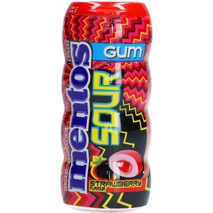 Mentos, Mentos Gum Sour Strawberry zuckerfrei 15er