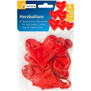 undefined, Herzballone 30cm rot 6 Stück, Herzballone 30cm rot 6 Stück