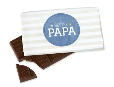 La Vida, Schokoladentafel Bester Papa weiss/blau 40g, Schokoladentafel Bester Papa weiss/blau 40g