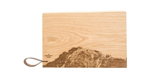 Panoramaknife, Monte Generoso, Holz-Schneidebrett, Rustikal, Monte Generoso, Holz-Schneidebrett, Rustikal