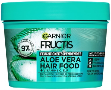 Garnier, Garnier Fructis Garnier Fructis Aloe Vera Hair Food haarbalsam 400.0 ml, GARNIER FRUCTIS Feuchtigkeitsspendendes Aloe Vera Hair Food 3in1 Maske (400ml)