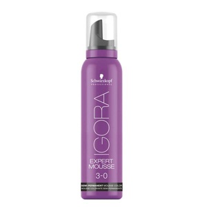 Schwarzkopf, Schwarzkopf Professional Igora Expert Mousse SchaumtĂ¶nung 3-0 Dunkelbraun 100ml, Schwarzkopf Professional Igora Expert Mousse 3/0 Dunkelbraun - 100ml